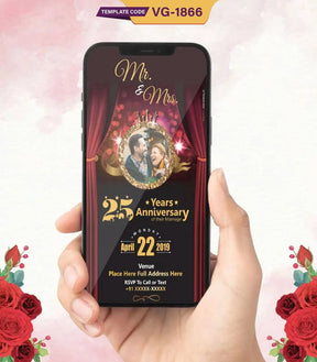 25th Wedding Anniversary Invitation 