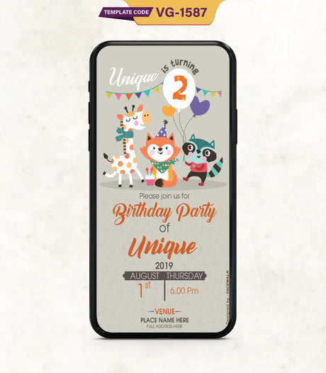 2nd Birthday Party Invitation Card