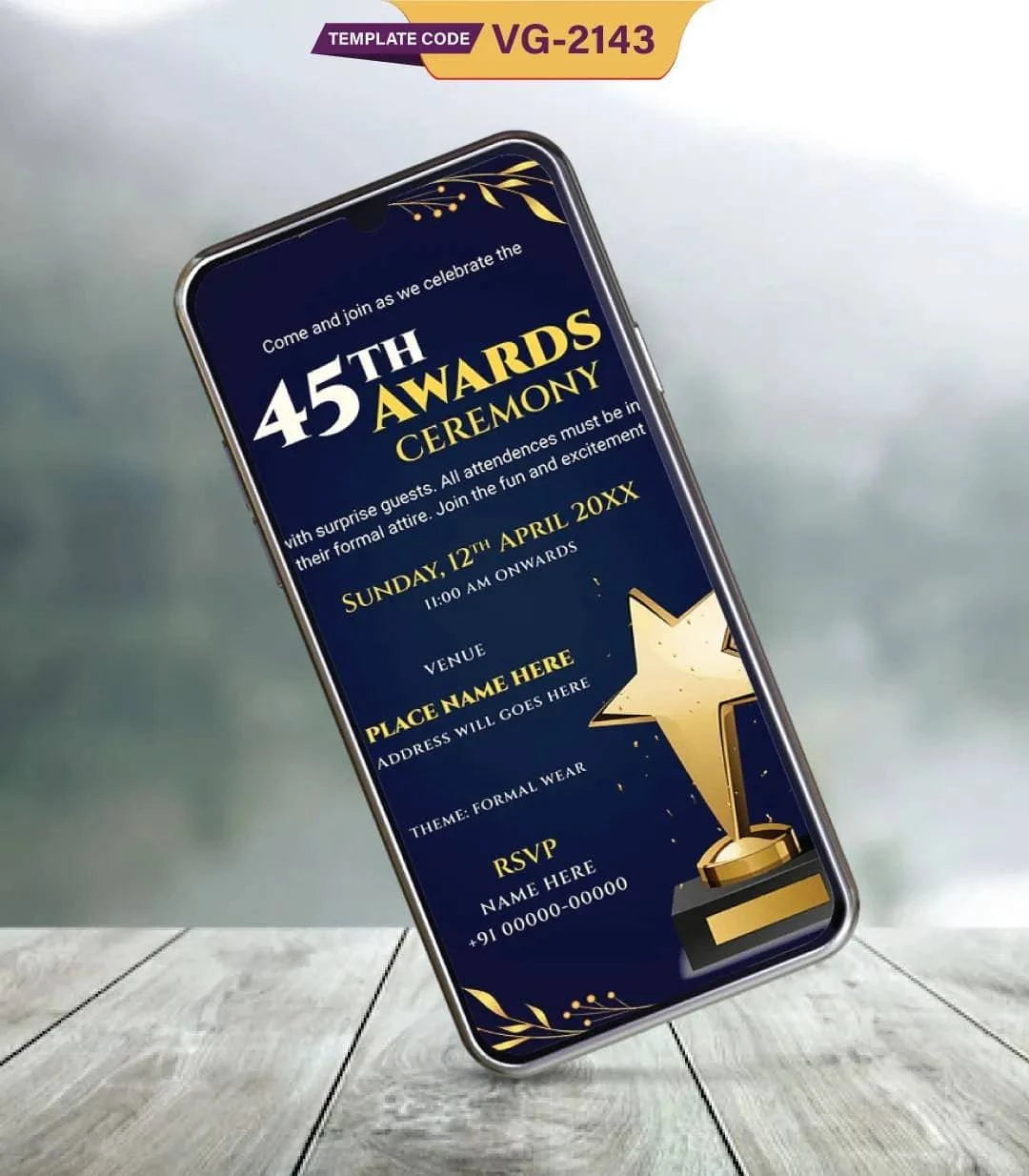 45th Awards Ceremony Invitation Card