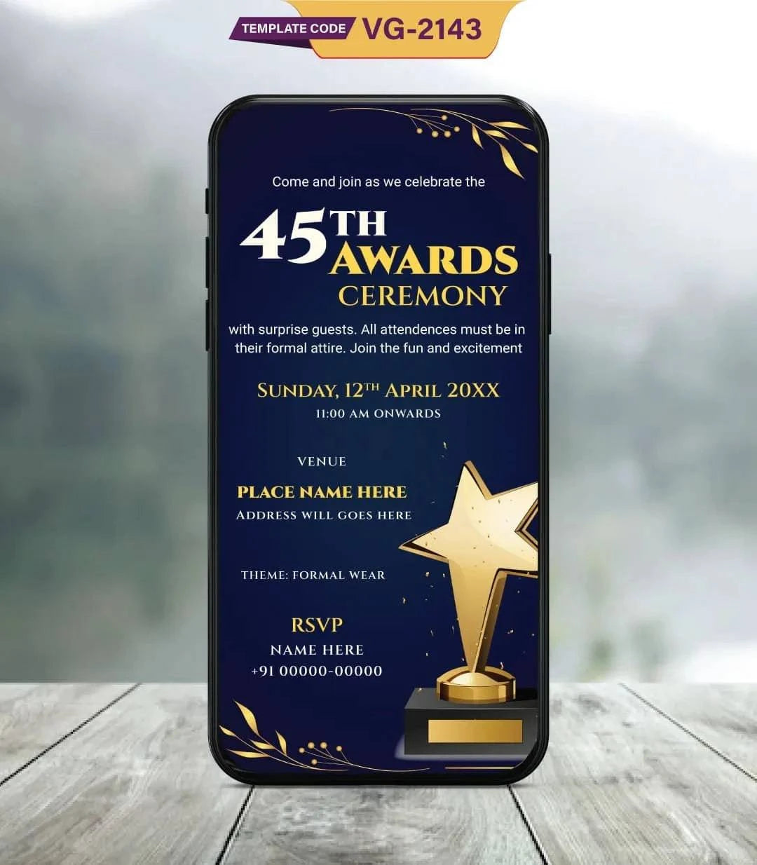 45th Awards Ceremony Invitation Card