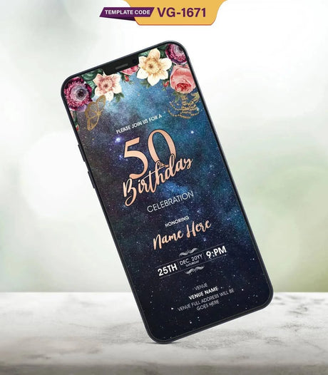 50th Birthday Party Invitation Card