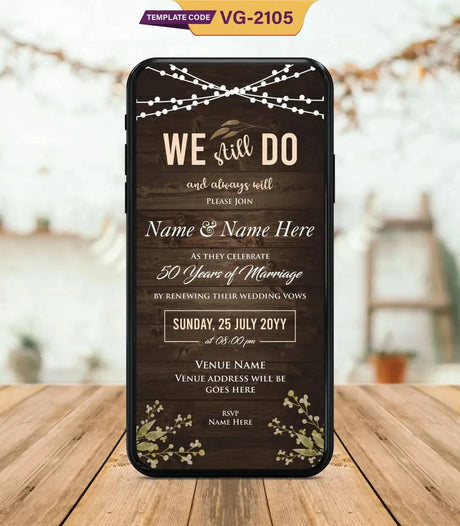 50th Wedding Anniversary Invitation