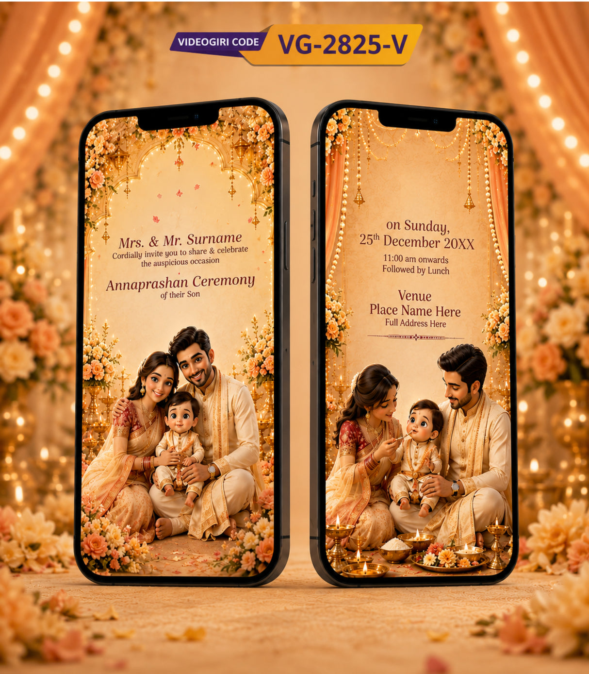 AI Animated Annaprashan Ceremony Invitation Video