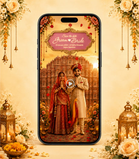 AI Animated Rajasthani Wedding Invitation Video