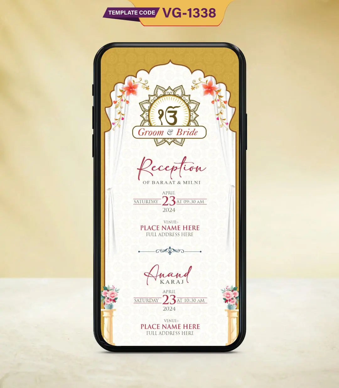 Anand Karaj PDF Invitation Card 