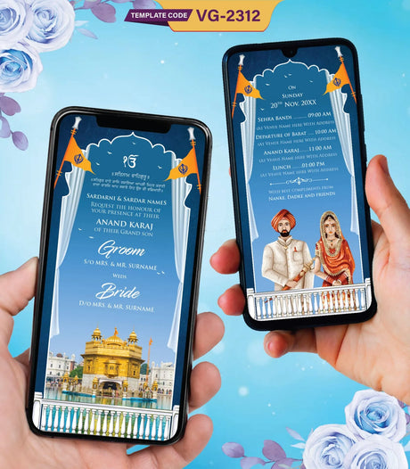 Anand Karaj Punjabi Sikh Wedding Invite