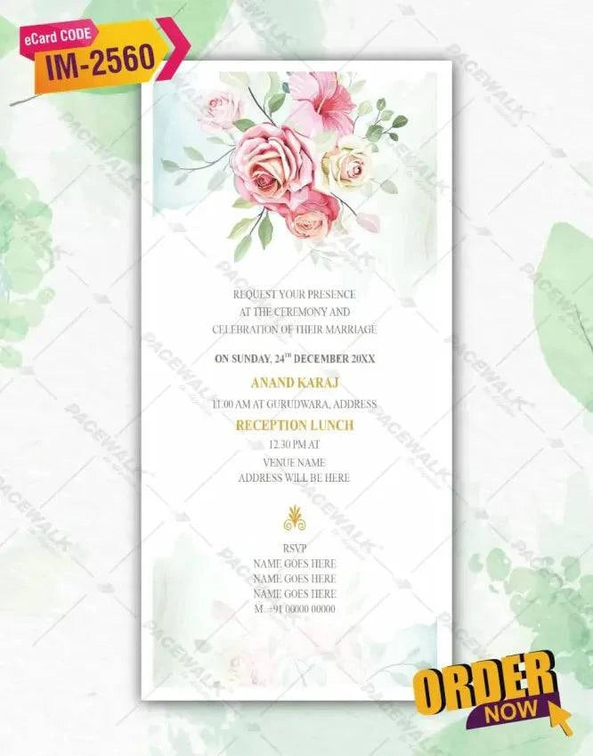 Anand Karaj Wedding Invite PDF Card 