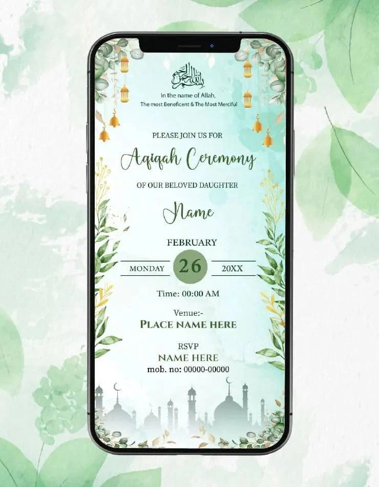 Aqiqah Invitation Card 