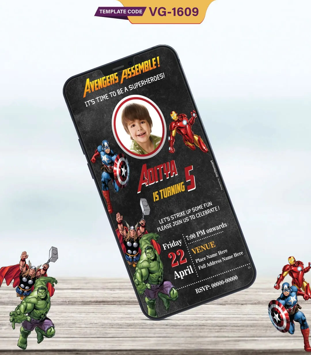 Avengers Birthday Party Invitation