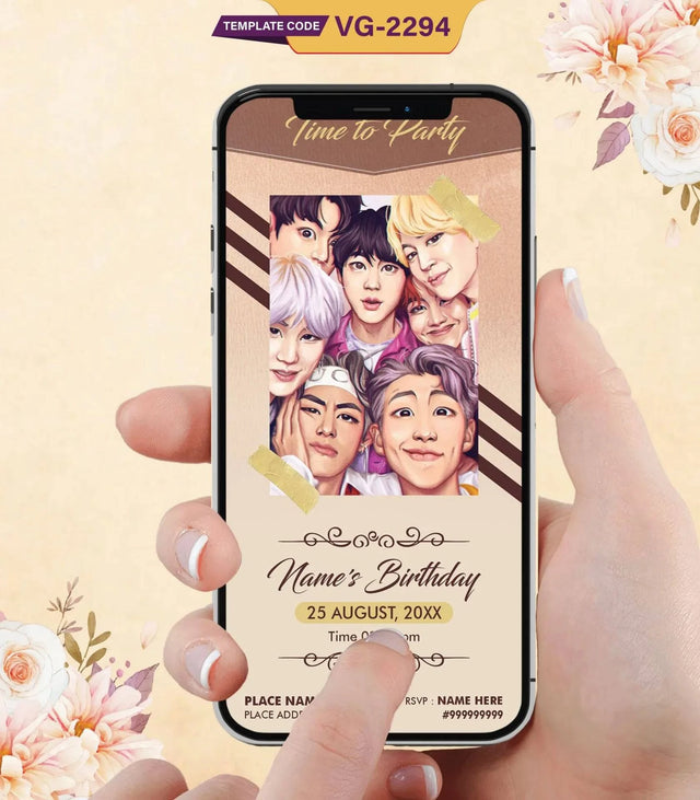 BTS Birthday Party Invitation | VG-2294