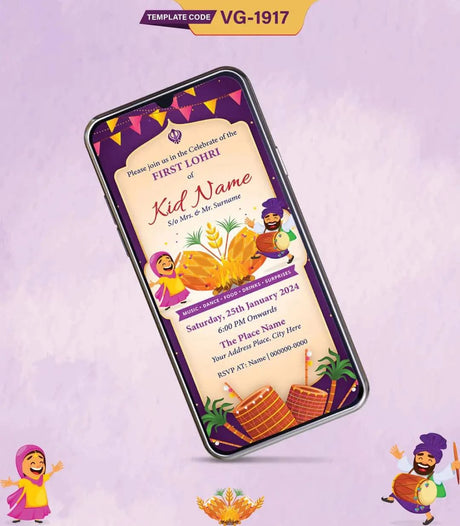 Baby 1st Lohri Invitation Card