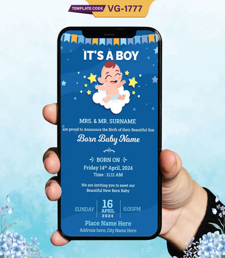 Baby Birth Announcement Invitation Card