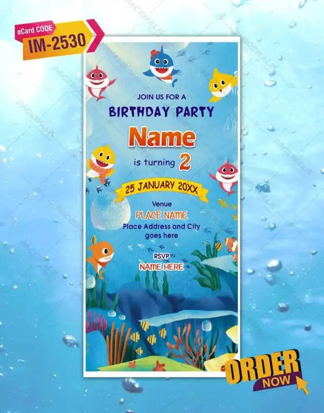 Baby Shark Birthday Invitation