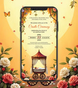 Baby Cradle Welcome Invitation Card