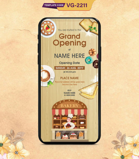 Bakery Grand Opening Invitations 