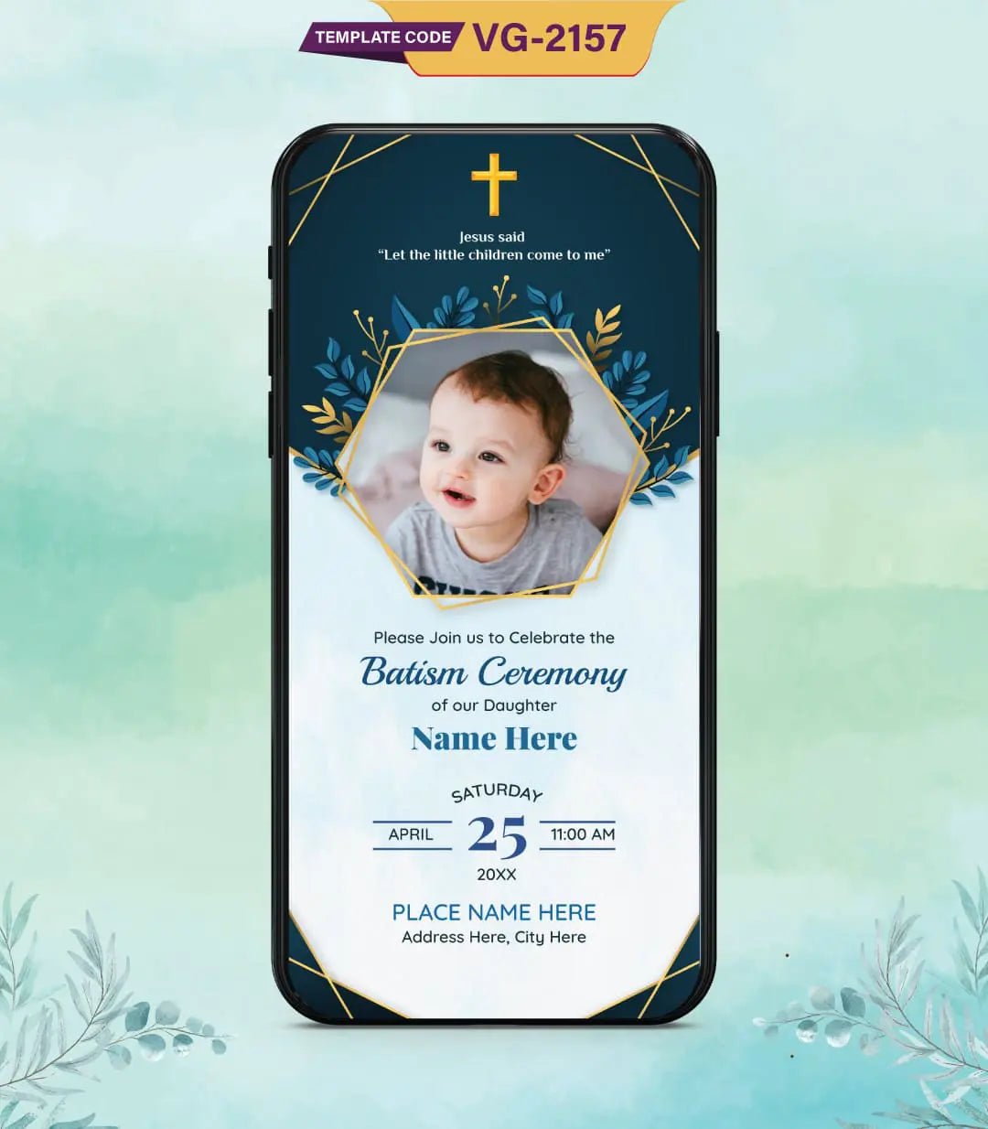 Baptism Ceremony Invitation Card