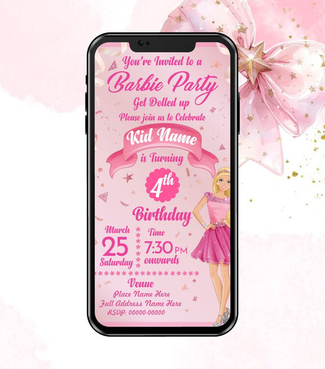 Barbie Birthday Party Invitation