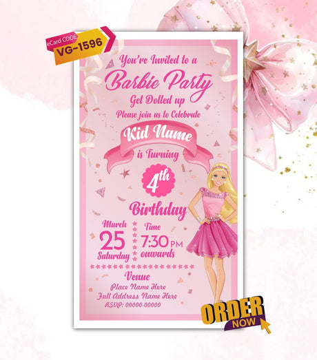 Barbie Birthday Party Invitation