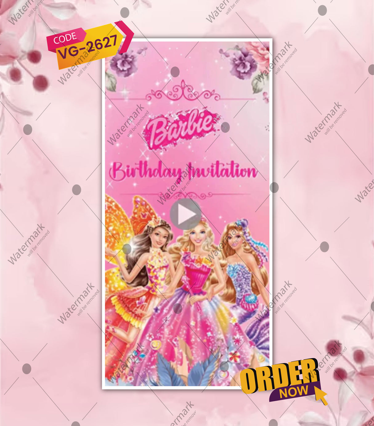 Barbie Birthday Party Invitation Video