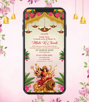 Beautiful Mata Ki Chowki Invitation Card 