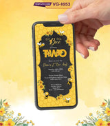 Bee Theme Birthday Invitation Card 