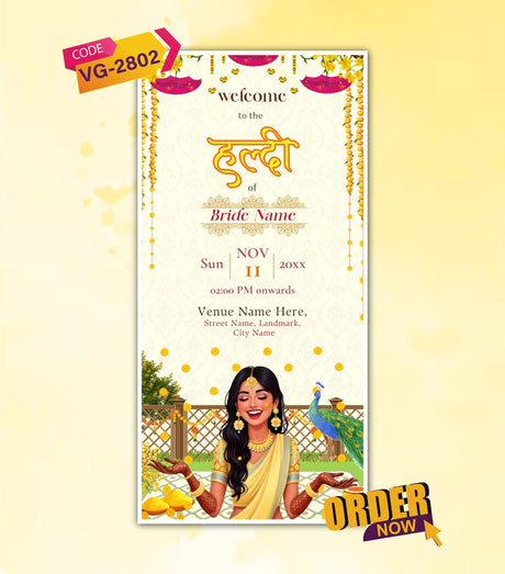 Best Haldi Ceremony Invitation for Bride