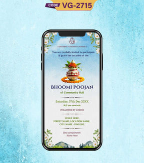 Bhoomi Poojan Invitation