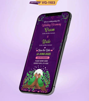 Birds Theme Wedding Invitation 