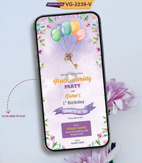 Birthday And Housewarming Invitation Video | VG-2239-V - VideoGiri