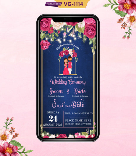 Blue Wedding Invitaion Card | VG-1114