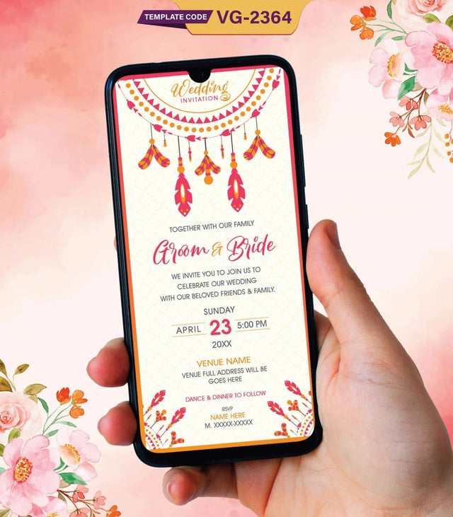 Boho Wedding Invitation Online | VG-2364