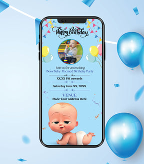 Boss Baby Birthday Invitation Card