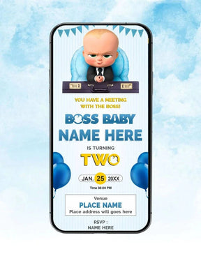 Boss Baby Second Birthday Invitation