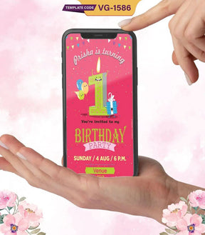 Bright & Fun 1st Birthday Party Invitation