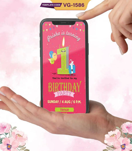 Bright & Fun 1st Birthday Party Invitation