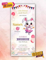 Bunny Ballerina Birthday Invitation 