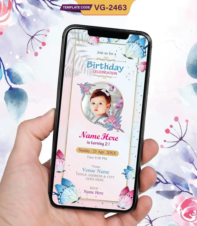 Butterfly Birthday Invitation | VG-2463