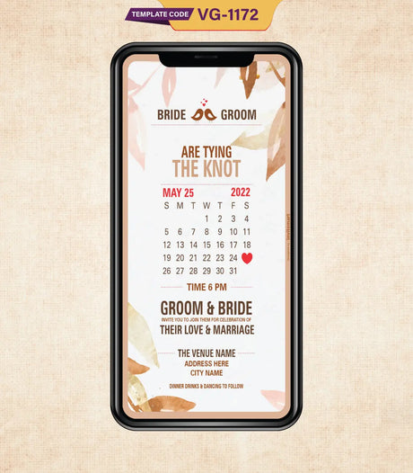 Calendar Heart Wedding Save The Date Card | VG-1172