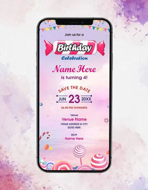 Candyland Birthday Party Invitation