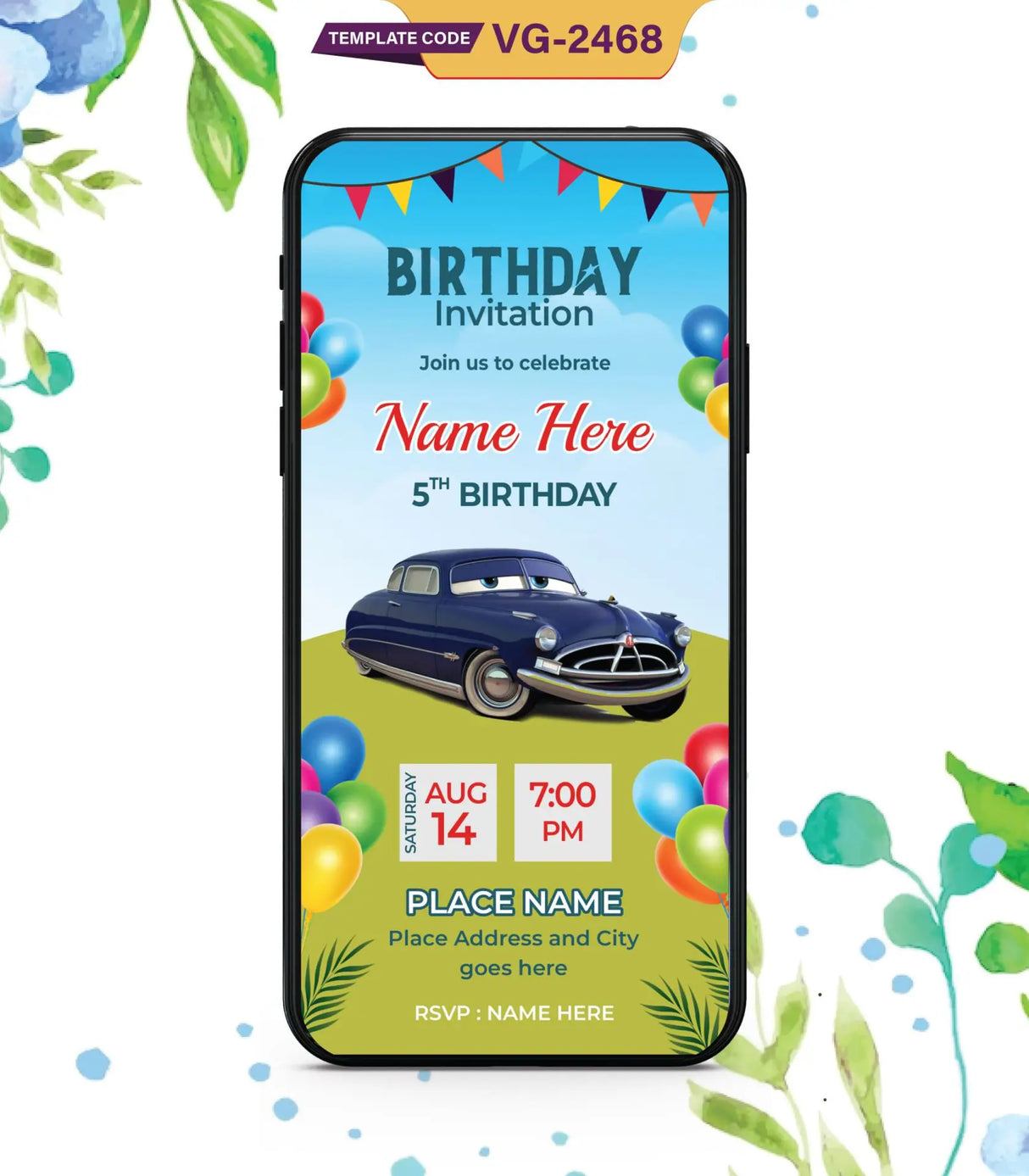 Car Birthday Invitations | VG-2468