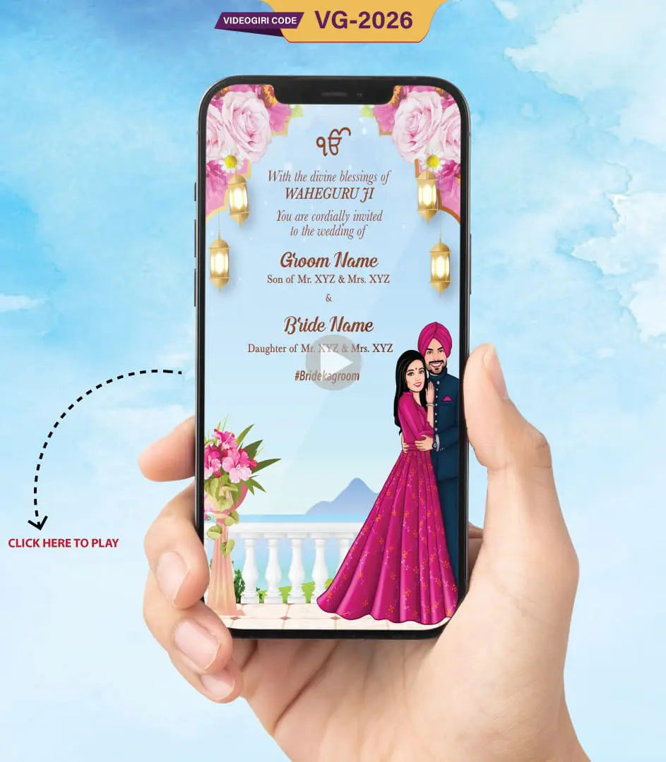 Caricature Punjabi Wedding Invitation Video | VG-2026