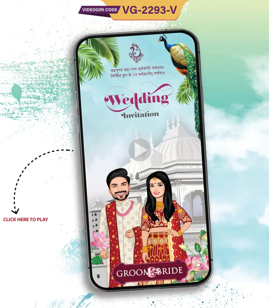 Caricature Wedding Invitation Video Online | VG-2293-V