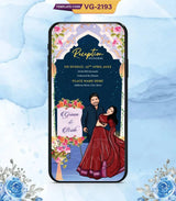 Caricature Wedding Reception Invitation Card 