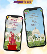 Caricature Couple Wedding Video Card 