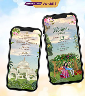 Caricature Couple Wedding Video Card 