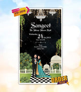 Caricature Couple Wedding Video Card 