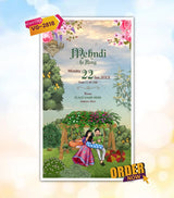 Caricature Couple Wedding Video Card 