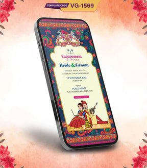 Caricature Engagement Invitation Card