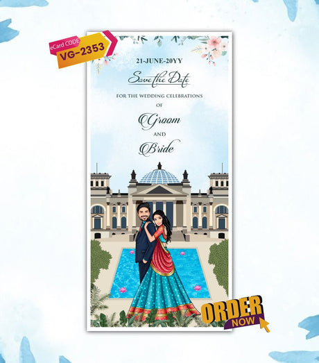 Caricature Save The Date Invitation