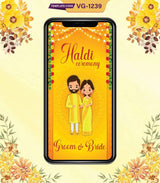 Cartoon Haldi Ceremony Invitation Card